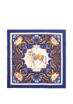 Hermès Pre-Owned Cheval printed silk scarf - Blue