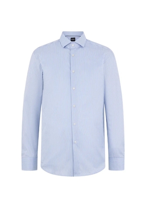 BOSS Hank striped long-sleeved shirt - Blue