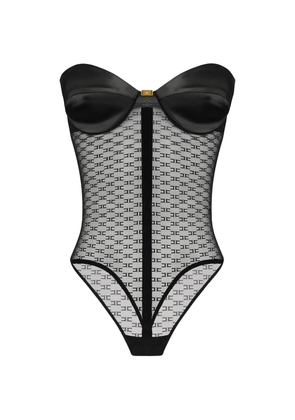Elisabetta Franchi monogram jacquard bodysuit - Black