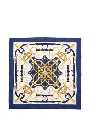 Hermès Pre-Owned patterned silk scarf - White