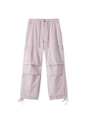 Mini Cream drawstring-waist cargo trousers - Purple