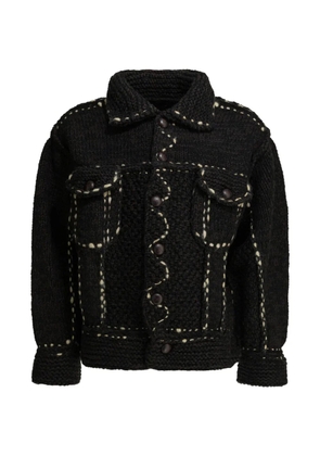 KAPITAL button trim wool cardigan - Black