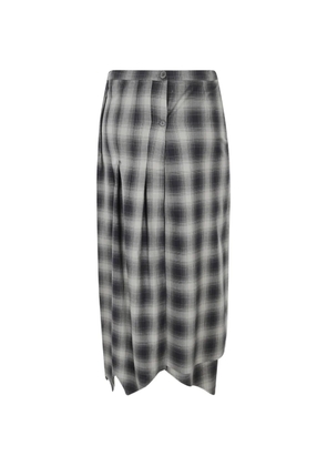Meta Campania Collective asymmetric check midi skirt - Grey