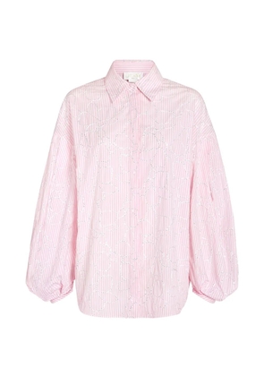 Genny striped-pattern long-sleeve shirt - Pink
