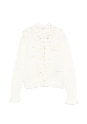 Ba&Sh ruffled crochet cardigan - Neutrals