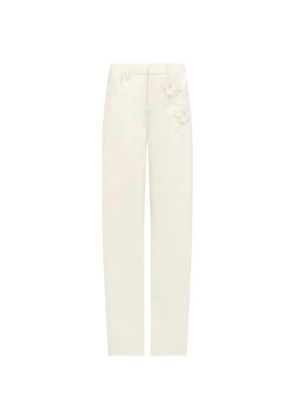 David Koma floral appliqué trousers - Neutrals
