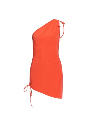 Balmain one-shoulder side-tie mini beach dress - Orange