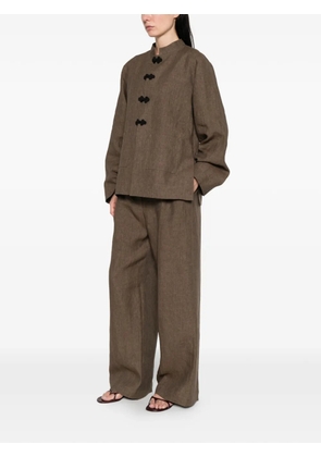Róhe drawstring pleat trousers - Brown