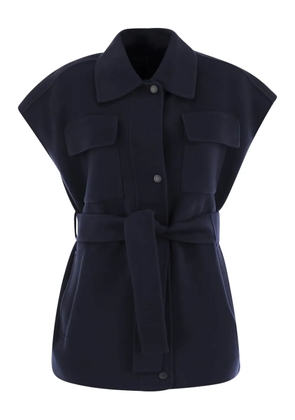 Weekend Max Mara belted pocketed waistcoat - Blue