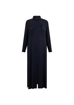 Fabiana Filippi long-sleeve front-closure midi dress - Blue