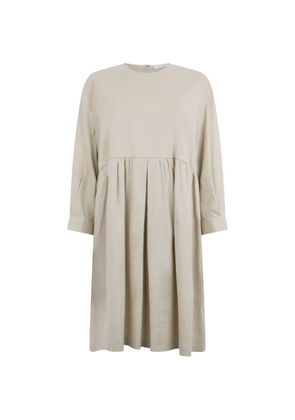 Fabiana Filippi three-quarter sleeves draped dress - Neutrals