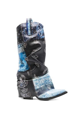 R13 bandana print boots - Blue