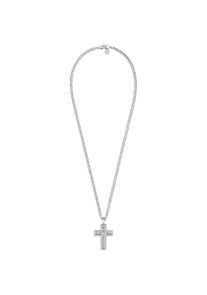Philipp Plein crucifix crystal necklace - Silver