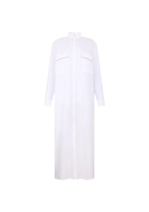 Fabiana Filippi chest-pockets long-sleeves dress - White