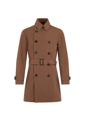 Moorer double-breasted belted trench coat - Brown