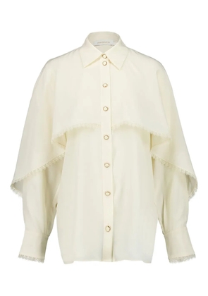 ZIMMERMANN lace-trimmed cape blouse - Neutrals