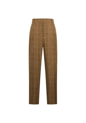 Fabiana Filippi plaid tapered trousers - Brown