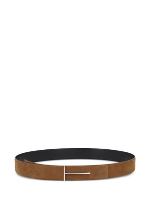 TOM FORD Nubuck Slim T reversible belt - Brown