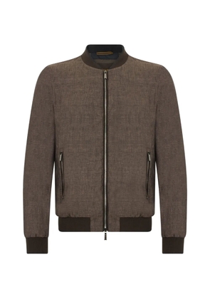 Moorer ribbed bomber jacket - Brown