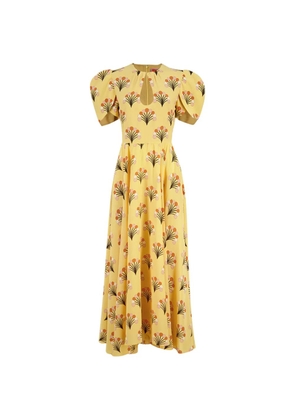 La DoubleJ Petal silk midi dress - Yellow