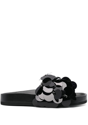 Rabanne Sparkle disc-detailing sandals - Black