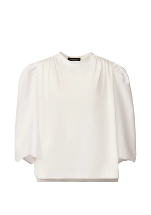 Fabiana Filippi crew neck gathered top - White