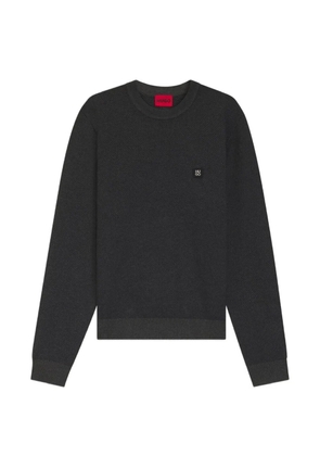 HUGO Setal textured logo-patch jumper - Grey