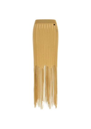 Balmain fringed midi skirt - Neutrals