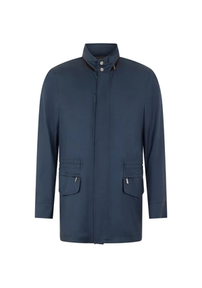 Moorer high-neck coat - Blue