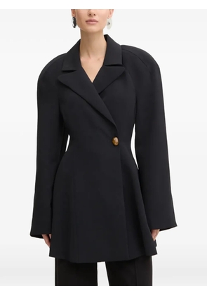 Stine Goya oversized-shoulder button coat - Black