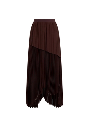 Fabiana Filippi pleated asymmetric skirt - Brown