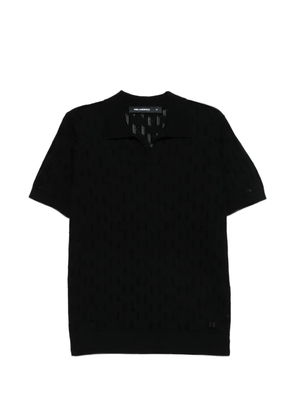Karl Lagerfeld logo pattern polo shirt - Black