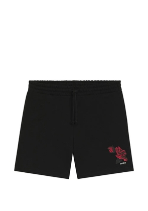 HUGO Dagety floral-print drawstring-fastening shorts - Black