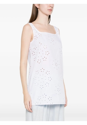 Herno eyelet square-neck top - White