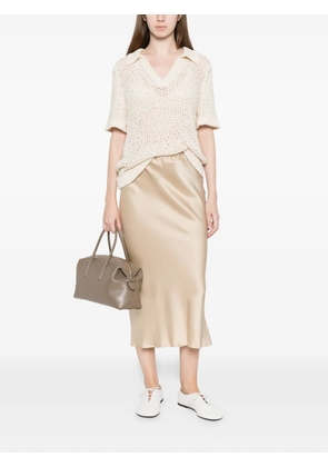 Antonelli Orinoco elastic-wiastband midi skirt - Neutrals