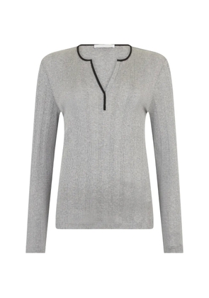 Fabiana Filippi V-neck long-sleeve T-shirt - Grey