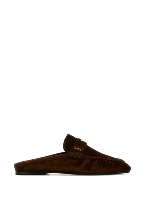 Saint Laurent suede loafers mules - Brown