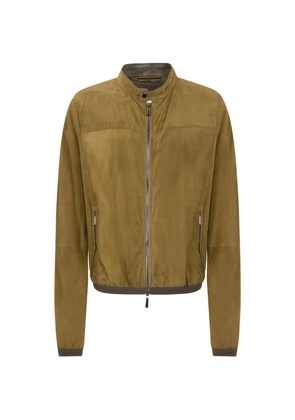 Moorer zip leather jacket - Green