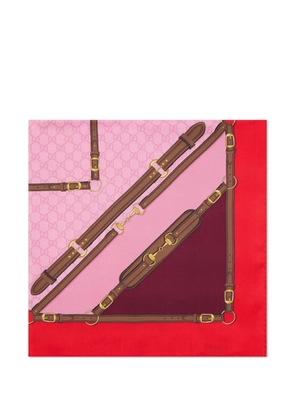 Gucci geometric-print silk scarf - Red