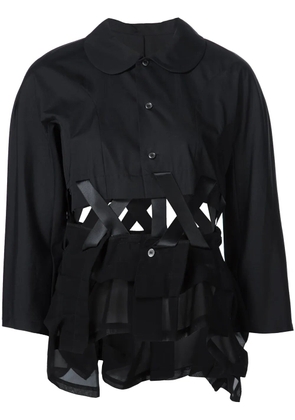 Comme Des Garçons lace-up hem blouse - Black