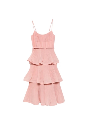 ZIMMERMANN tiered belted midi dress - Pink