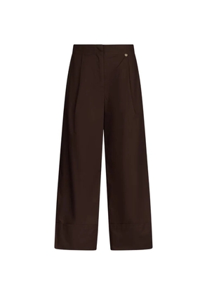 LIU JO logo-plaque flared trousers - Brown