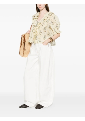 DÔEN Henri ruffled floral blouse - Yellow
