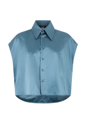 Fabiana Filippi classic-collar cropped shirt - Blue