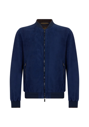 Moorer zip-up suede jacket - Blue
