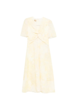 Curiel twisted short-sleeve midi dress - Yellow