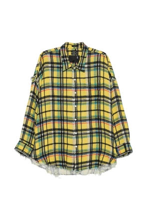 R13 plaid frayed shirt - Yellow