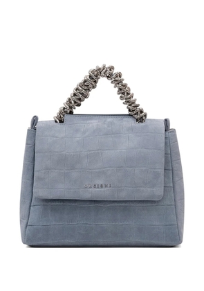 Orciani crocodile-effect chain handle tote bag - Blue