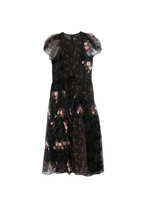 Simone Rocha puff-sleeve patchwork dress - Black