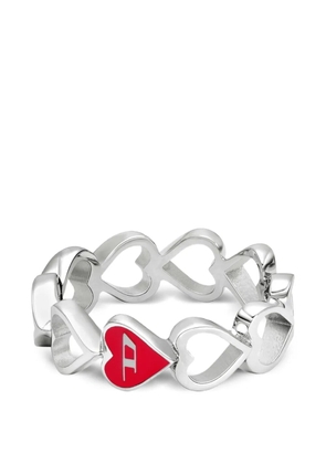 Diesel heart enamel ring - Silver